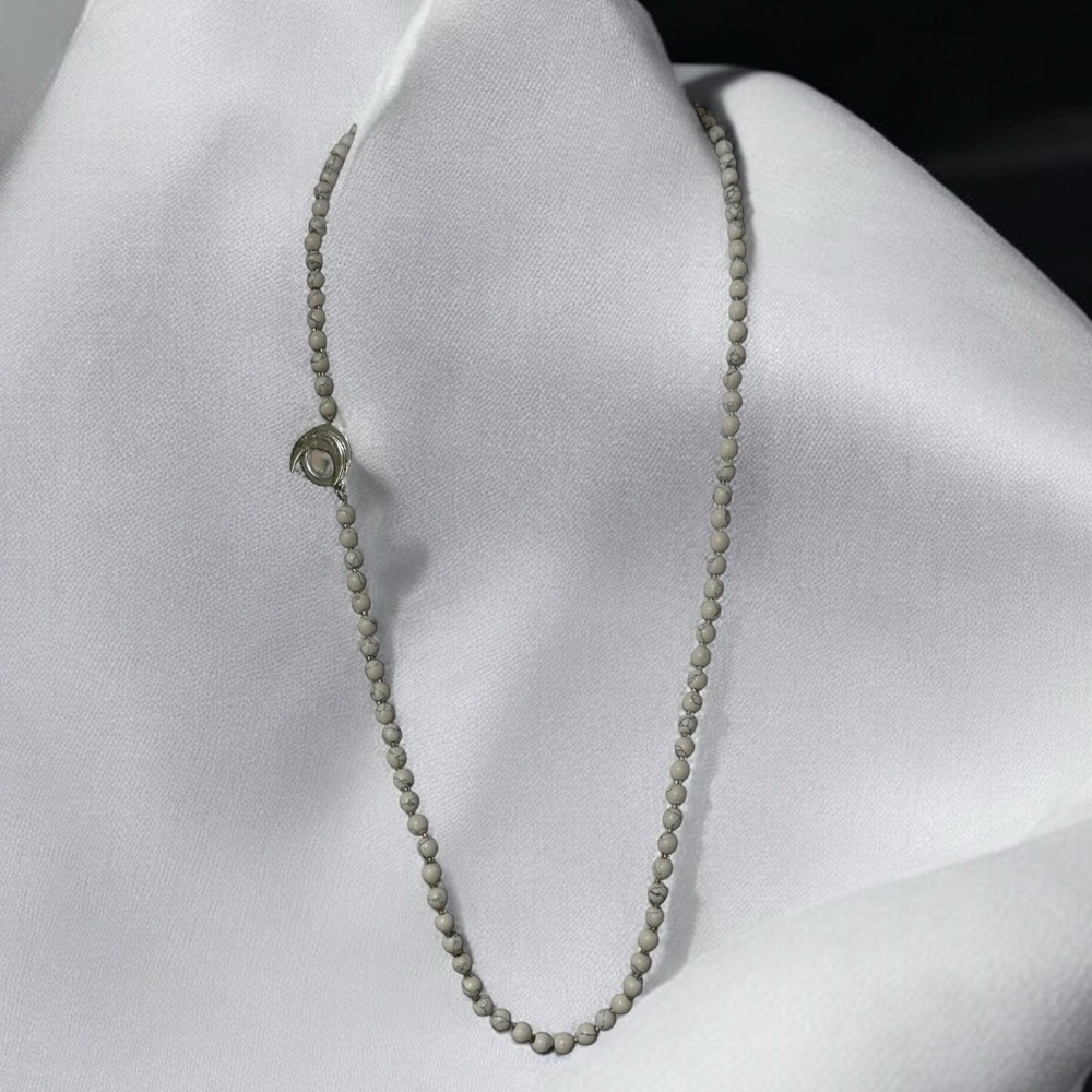 True devotions 31” howlite bead necklace natural pink Quartz teardrop pendant. - Picture 14 of 14